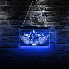 Rock & Roll-letrero de neón LED personalizado, cartel de música para Festival, iluminación multicolor, arte de pared, Rock, mano, decoración de cuevas para hombre 2024 - compra barato