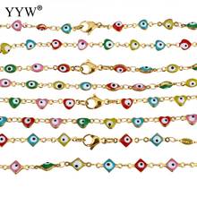 2018 Turkish Evil Eye Necklaces For Women Man Gold Color Plated Necklace Stainless Steel Chain For Necklace Jewelry Making 2024 - buy cheap