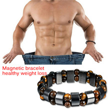 Pulseiras e braceletes de emagrecimento, pulseira biomagnética com pingente para perda de peso masculina, novo ímã torcido de 2018 2024 - compre barato