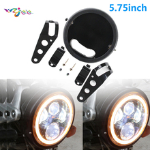 5.75 "led farol lâmpada concha balde habitação suporte de montagem para a motocicleta honda sombra kawasaki vulcan suzuki 2024 - compre barato