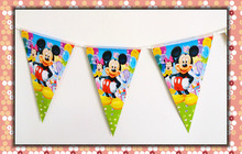 Suministros de fiesta de mickey mouse, banderines de Fiesta de Mickey, banderines para fiesta de cumpleaños, pancarta para niños, suministros para eventos, decoración 04 2024 - compra barato