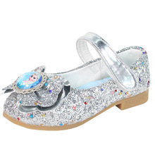 Frozen elsa y anna Snow Queen-zapatos individuales para niña, zapatillas de princesa con dibujos brillantes, informales, primavera y otoño 2024 - compra barato