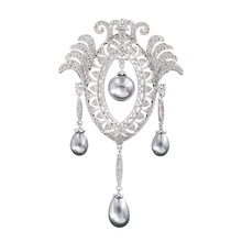 Broche colgante de circonia cúbica de cristal para mujer, accesorios de joyería, broche clásico, XR02218 2024 - compra barato