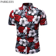 Men's Tropical Short Sleeve Floral Print Beach Aloha Hawaiian Shirt 2019 Summer New Casual Button Down Party Holiday Chemise 3XL 2024 - buy cheap