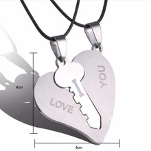 I Love You Couple Necklaces Lock Necklace for Couples New Arrival 1 Pair  Key Matching Heart Stainless Steel Pendant 2024 - buy cheap