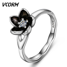 VCORM New Fashion Flower Shape Crystal Silver Color Engagement Wedding Dainty Rings for Women Charm Cubic Zirconia Ring Jewelry 2024 - buy cheap