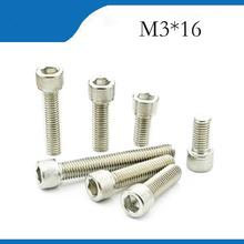 Free shipping M3*16 20pcs 304 stainless steel hexagon socket head cap screw,DIN912 bolt satinlessstainless nails,revet,bolts 2024 - buy cheap