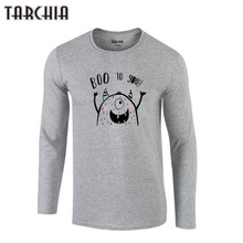 Футболка TARCHIA мужская с длинным рукавом, Забавный принт, облегающая брендовая рубашка в стиле монстра, хлопковая модная футболка, осень 2021 2024 - купить недорого