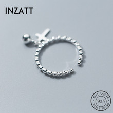 Женское регулируемое кольцо INZATT, из серебра 925 пробы с кристаллами и бусинами, для вечеринок, модные аксессуары 2024 - купить недорого