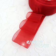 Cintas de organza rojas de 40mm, envoltura de decoración de regalo al por mayor, cintas de Navidad 2024 - compra barato