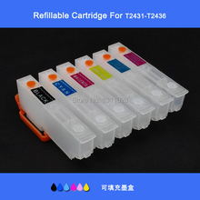 INK WAY T2431-T2436 Refillable ink cartridge for  XP950 XP750 XP850  with auto reset chip,1 Set, 6 PCS 2024 - buy cheap