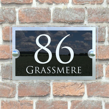 Placa de nome personalizada 9999 número da porta 1-B-05W das placas contemporâneas do sinal da casa 2024 - compre barato