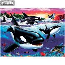 Full Square drill 5D DIY Diamond painting whale Embroidery Mosaic Cross Stitch Rhinestone decoration HYY 2024 - buy cheap
