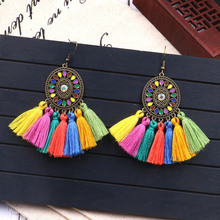 New Colorful Tassel Earrings for Women Vintage Bohemian Boho Ethnic Long Fringe Dangle Drop Hanging Earing Charm Jewelry Gift 2024 - buy cheap