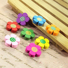 Wholesale 19mm 20pcs Multicolor Wooden flower Spacer Loose beads Fit Children Handmake DIY Accessory KL190 2024 - buy cheap