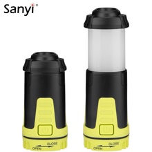 Sanyi lanterna portátil para acampamento, lanterna com 5 modos de luz led dobrável para tenda, à prova d'água, uso externo e de pesca, 3 x aaa 2024 - compre barato