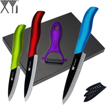 XYj Black Blade Ceramic Knives ABS+TPR Handle Kitchen Knife Eco-friendly Cooking Tools + Peeler + Hard Gift Box kitchen Gift Set 2024 - buy cheap