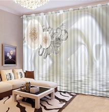 Korean Style Window Curtains Living Room Bedroom Blackout 3D Curtains White Girls Window Decoration Jewelry Curtains Thermal 2024 - buy cheap