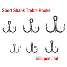 500 Pcs/lot 2# 4# 6# 8# 10# 12# Black Fishing Hook High Carbon Steel Treble Overturned Hooks Fishing Tackle Round Bend Treble 2024 - buy cheap