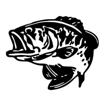 14*11.4CM Bass Fish Large Mouth Fishing Funny Animal Car Window Decoration Stickers Motorcycle Accessories C6-1202 2024 - buy cheap