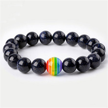 Classic Homosexual Lover LGBT Flag Gay Pride Bracelet Oil Diffuse Lave Stone Charm Men Bracelet & Bangle For Women Dropshipping 2024 - buy cheap