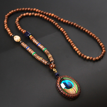 BOEYCJR  13 Styles Available PANGA-PANGA Wood Beads Necklace Handmade Jewelry Ethnic Vintage Pendant Necklace for Men or Women 2024 - buy cheap