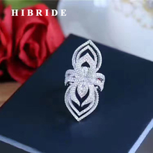 HIBRIDE Luxury Spider Shape Bridal Rings Women Sets Adjustable Size Cubic Zircon Pave Female Ring Fashion R-159 2024 - buy cheap