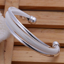 KN-B019 Weaved Silvery Bangle Wholesale Wedding Gifts Silver Color Factory Price New Arrival Fashion Jewelry Charms Bracelets 2024 - buy cheap