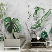 Wellyu-Fondo de pared personalizada gran mural de plantas verdes 3d, ramas de Monstera, bosque, TV, papel tapiz ambiental 2024 - compra barato