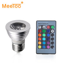 RGB LED Bulb E27 LED Spotlight with IR Remote Controller 3W GU10 MR16 Lampada LED Lamp Light for Home Party Christmas Decoration 2024 - buy cheap