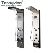 Torayvino LED Bath Shower Faucet Temperature Digital Display Shower Panel Body Massage System Jets Towel Shower Column Faucet 2024 - buy cheap