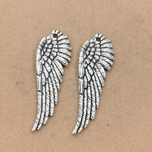 4pcs Antique Silver Plated Angel Wings Heart Charms Pendants Jewelry Making Bracelet DIY Accessories Handmade Craft 42x14mm 2024 - buy cheap