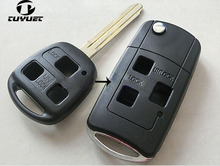 Modified Folding Remote Key Shell Case 3 Buttons For Toyota  FJ Land Cruiser Camry Prado Previa Ville 2024 - buy cheap