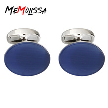 MeMolissa Classic Opal Cuff links Luxury Navy Blue Stone Cufflinks for Men High Quality Wedding/Party/Business Gift 2024 - buy cheap