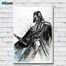 Pintura al óleo de gran tamaño para sala de estar y dormitorio, pintura al óleo de darth_vader_personalizada, pintura en lienzo artística, imágenes para sala de estar y dormitorio sin marco 2024 - compra barato