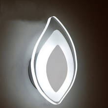 Creative leaf led wall light modern fashion acrylic indoor decorative wall lamp bedroom bedside aisle stair wall sconce bra 2024 - buy cheap
