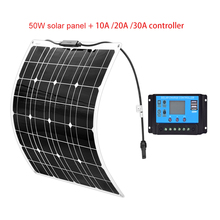 Xinpugaung Brand 50 W 16 V Kit de Panel Solar + 20/30/10A 12 V 24 V PWM controlador Solar monocristalina de alta eficiencia panele fotowoltaiczne cargador 2024 - compra barato