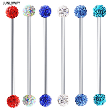 JUNLOWPY-joyería para el cuerpo al por mayor, anillos para lengua de bola de shamagalla, 10 colores, Piercing para las orejas, joyería industrial, 30 Uds. 2024 - compra barato