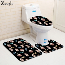 Zeegle 3PCS Bathroom Bath Mats Set Animal Printed Pedestal Rug Lid Toilet Cover Non-slip Shower Mat Floor Carpet Toilet Rug Kits 2024 - buy cheap