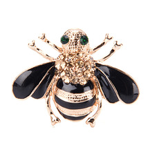 Women's Retro Alloy Honey Bee Brooches Rhinestone Crystal Insect Bee Peasecod Brooch Pin Gold Color Bee Pins Jewelry Accessories 2024 - buy cheap