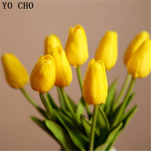 YO CHO 31PCS/LOT Mini Tulip Flower  Pu Fashion Flower Decoraciones  Artificial Flowers Living Room Wedding Decoracione 12 Colors 2024 - buy cheap