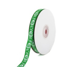 Green Color Grosgrain Printed White Santa Claus Ribbon 3/8" 10 mm Handmade Gift DIY Crafts Tape 2024 - buy cheap