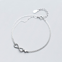 MloveAcc-pulsera ajustable para mujer, de Plata de Ley 925 auténtica, cadena infinita para amantes sin fin, joyería de plata de lujo 2024 - compra barato