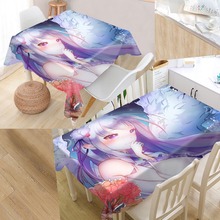 Custom anime girl Pattern Tablecloth Waterproof Oilproof Rectangular Home Wedding Tablecloth Textiles 2024 - buy cheap