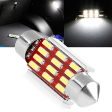 Juego de luces LED Canbus para coche, lámpara de placa de matrícula, 36mm, C5W, 4014, 12 unidades 2024 - compra barato