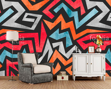 Custom graffiti wallpaper, geometric abstract mural for living room bedroom children room background wallpaper Home Decoration 2024 - buy cheap