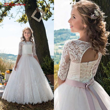 Custom Made White Tulle Flower Girl Dresses for Weddings First Communion Pageant Dresses for Wedding Party Girls Dress 2024 - buy cheap
