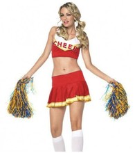 free shipping 8136 Girls Cheerleader Uniform School Girl Costume Full Outfits Fancy Dress Costume costume cheerleader glee 2024 - buy cheap