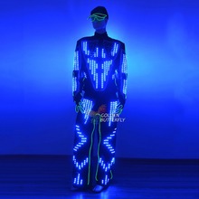 Светодиодный костюм светящаяся одежда модная светящаяся одежда костюмы платья для конкурса бальных танцев Бесплатная доставка 2024 - купить недорого