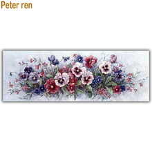 Peter ren-pintura diamante, ponto cruz, flor redonda e quadrada, mosaico, imagem de strass, bordado, completo, phalaenluxuosa 2024 - compre barato